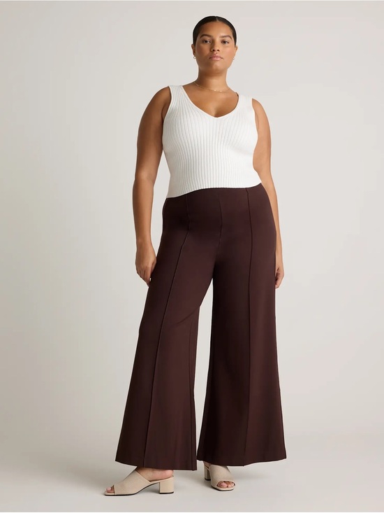 Quince Pants - Quince Ultra-Stretch Ponte Super Wide Leg Pants Size Medium